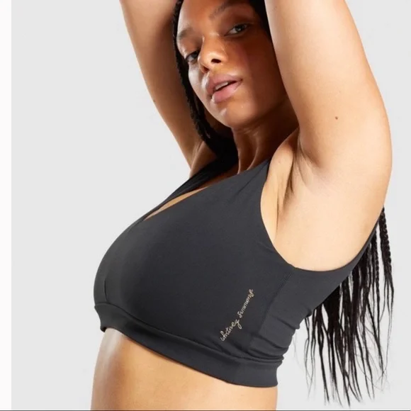 (XS) Whitney Simmons x Gymshark Sports Bra Black Extra Small - Picture 2 of 13